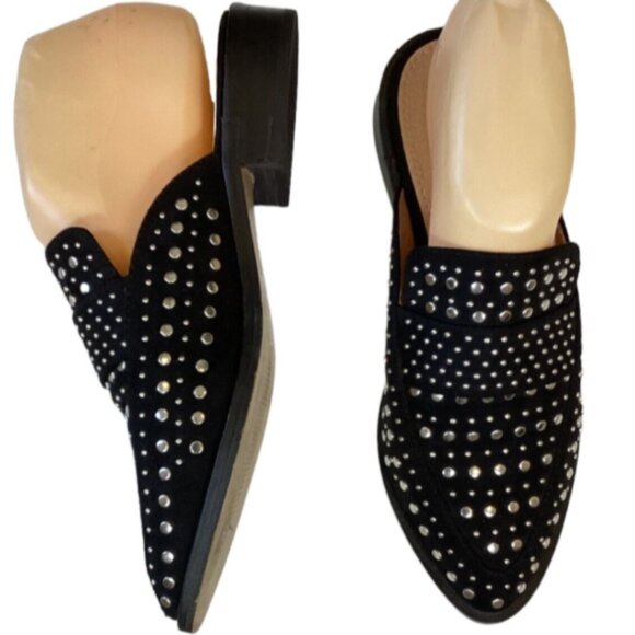 Beast Fashion Rhinestone Studded Mules Slip On Sz 6.5 #294D - Picture 4 of 11